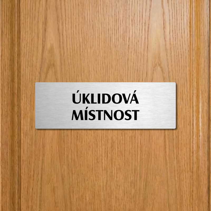 Úklidová místnost, 240x79mm, stříbrná popiska 